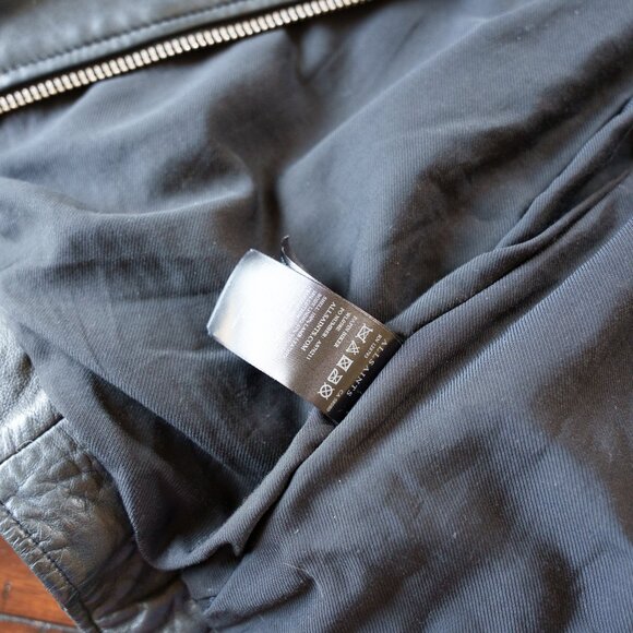 AllSaints Papin Leather Biker Jacket in Black - Picture 6 of 16